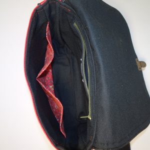Sac besace fleur rouge