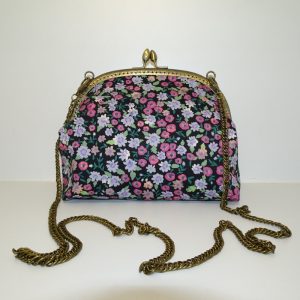 Sac vintage noir fleuri
