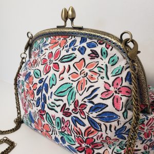 Sac fleuri fermoir vintage