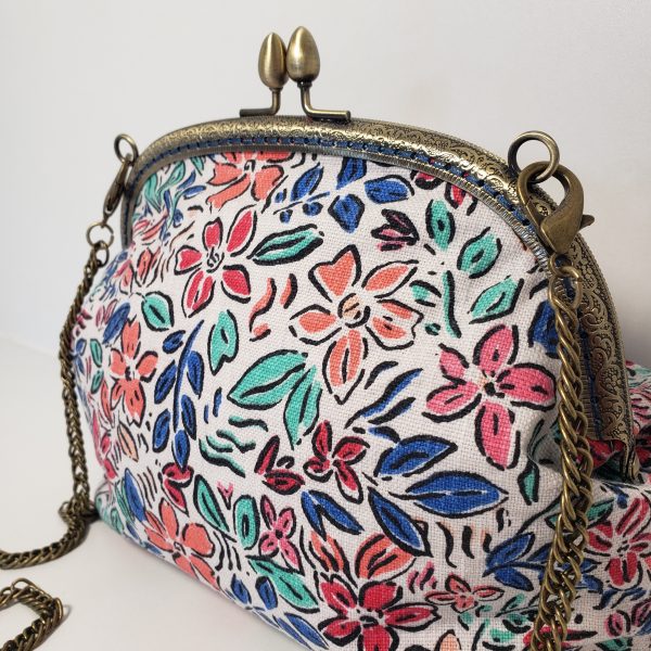 Sac fleuri fermoir vintage - Image 2