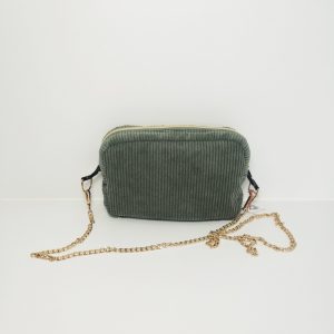 Sac velours kaki