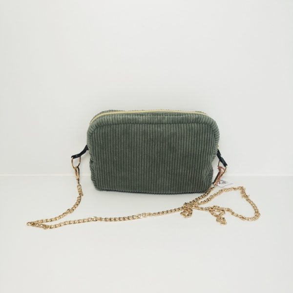 Sac velours kaki