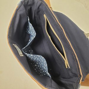 Sac en liège et velours bleu/gris