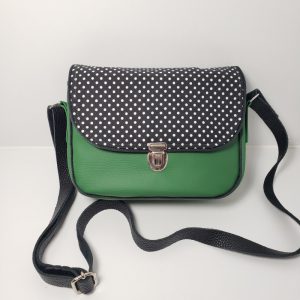 Sac besace vert à pois
