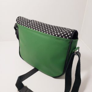 Sac besace vert à pois