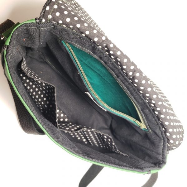 Sac besace vert à pois - Image 3