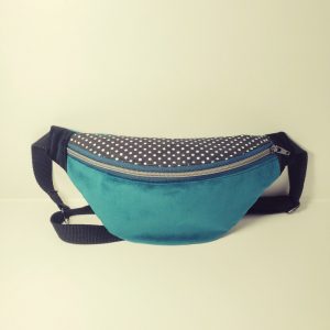 Sac banane bleu et pois