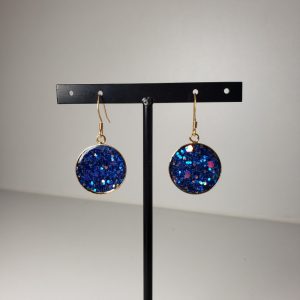 Boucles d’oreilles paillettes bleues