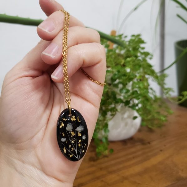 collier cabochon noir - Image 3