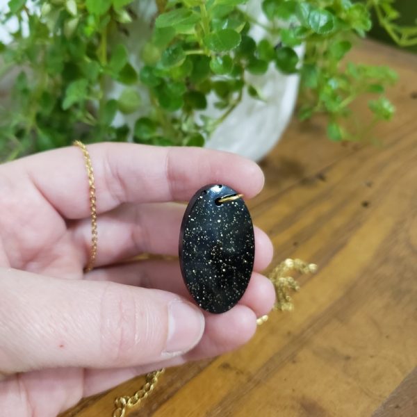 collier cabochon noir - Image 2