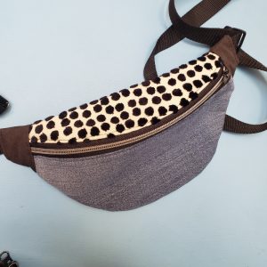 banane jean/ pois moumoute noir