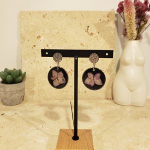 boucles acier, noirs, hortensia