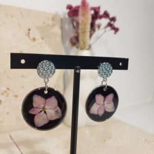 boucles acier, noirs, hortensia