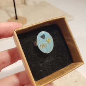 bague bleue, coeur