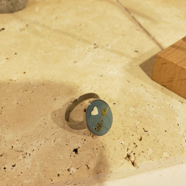bague bleue, coeur - Image 3