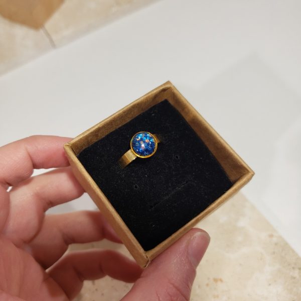 bague paillettes bleues - Image 3