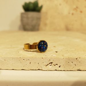 bague paillettes bleues