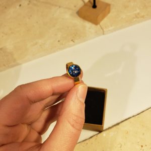 bague paillettes bleues