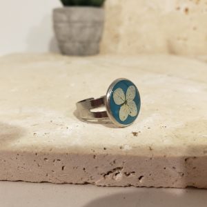 bague bleue, hortensia