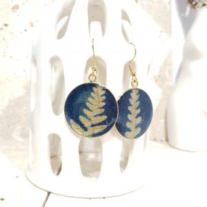 fougère cyanotype sur tissu en lin