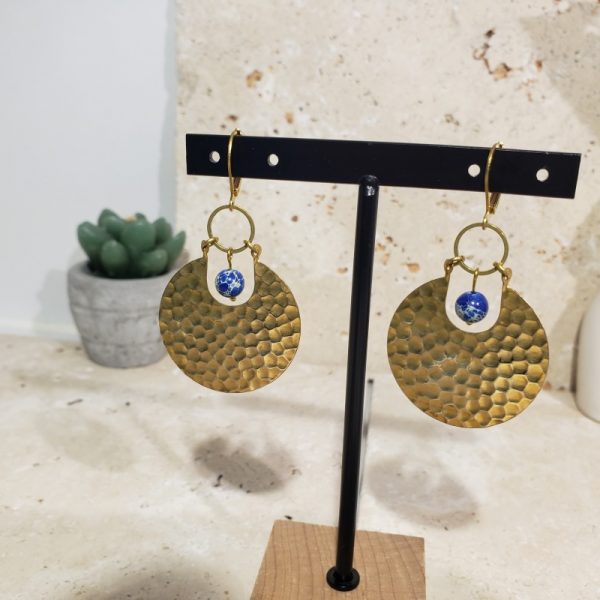 créoles martelées, régalites bleues - Image 3