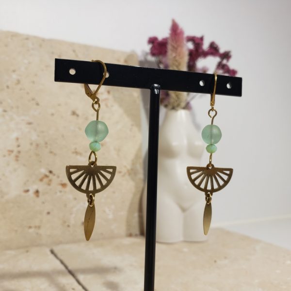 Boucles d'oreilles "Vert d'eau" - Image 4