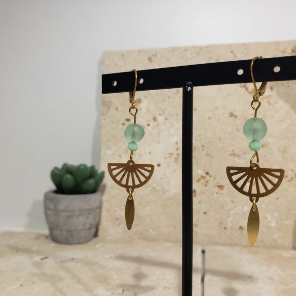 Boucles d'oreilles "Vert d'eau" - Image 5