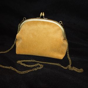 sac velours moutarde