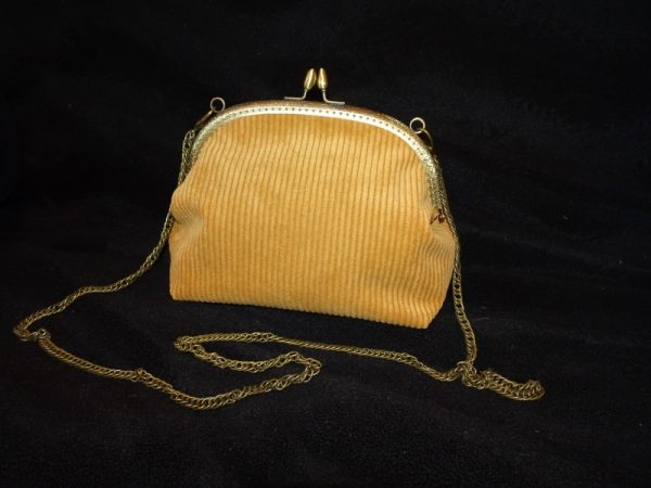 sac velours moutarde