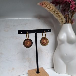 créoles cuir marron