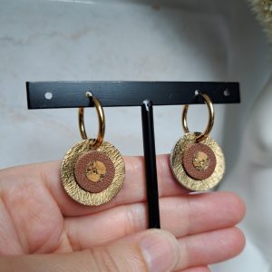 créoles cuir marron