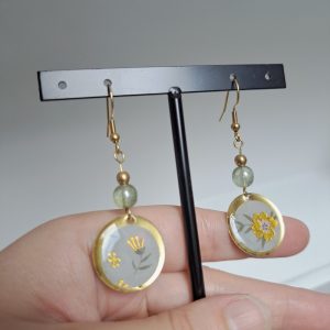Boucles d’oreilles vert d’eau