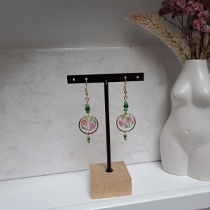 Boucles d’oreilles papier fleuri