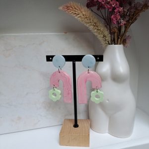 Boucles d’oreilles en Jesmonite et résine