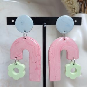 Boucles d’oreilles en Jesmonite et résine