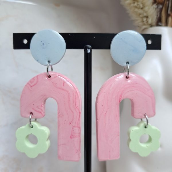 Boucles d'oreilles en Jesmonite et résine - Image 2