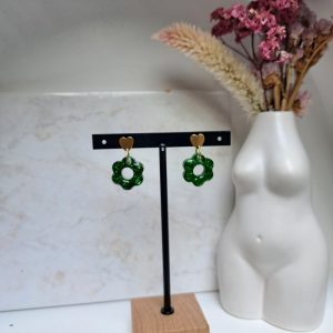 Boucles d’oreilles cœurs et fleurs