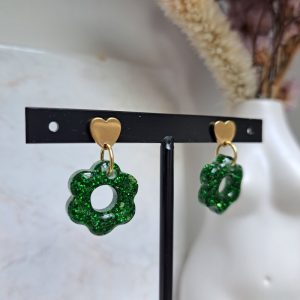 Boucles d’oreilles cœurs et fleurs