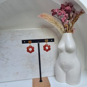 Boucles d’oreilles roses à paillettes