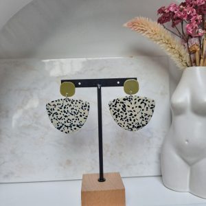 boucles d’oreilles tachetées (kaki)