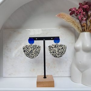 boucles d’oreilles tachetées (bleu roi)