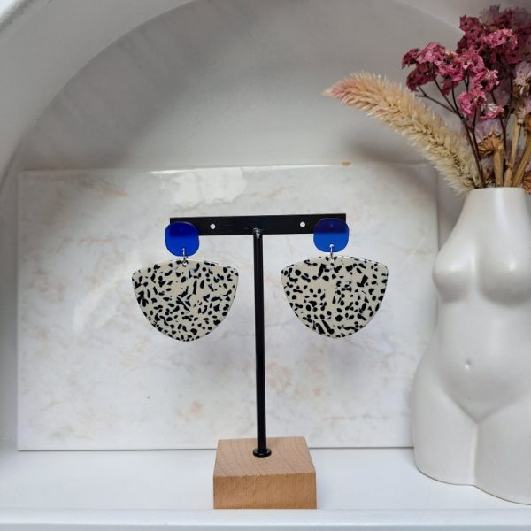 boucles d'oreilles tachetées (bleu roi)