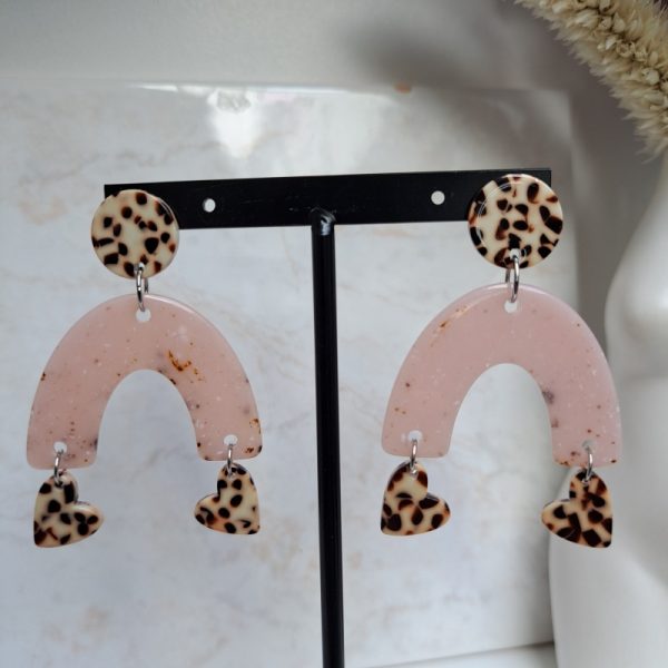 boucles d'oreilles forme U rose nude - Image 2