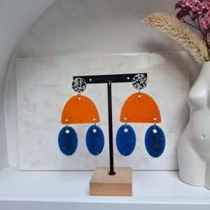 boucles XXL orange/bleues