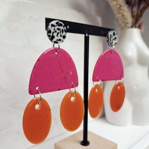 boucles XXL fuchsia et orange