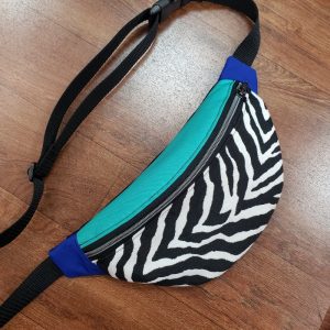 Sac banane zèbre vert bleu