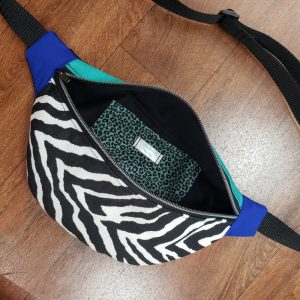 Sac banane zèbre vert bleu