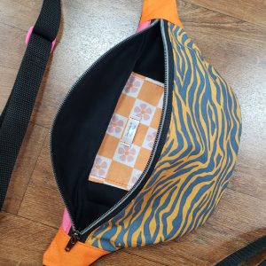 Sac banane zèbre rose orange