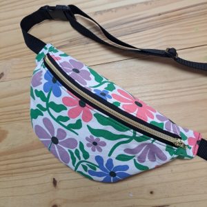 Sac banane fleurs abstrait