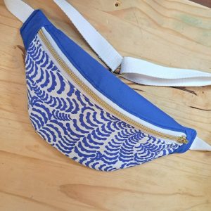 Sac banane bleu et blanc